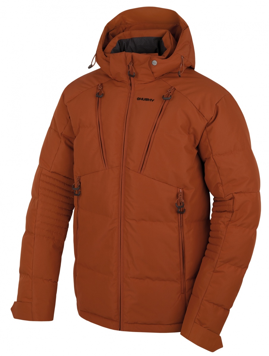 Men's insulated winter jacket - Norel M - brown, S | HUSKY OUTDOOR